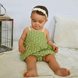 Green Embroidered Circles Set