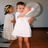 Isa White Embroidered Romper