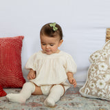 Lia Natural  Embroidered romper