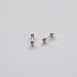 Classic White Round Studs - 14k White Gold