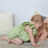 Ari Green Smocked Romper