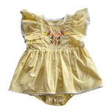 Eve Yellow Embroidered Romper