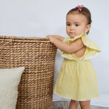 Eve Yellow Embroidered Romper