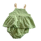 Green Embroidered Circles Set