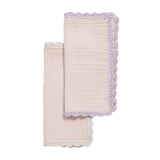 Lavender-Beige Crochet Burp Cloth Bundle