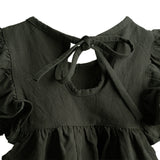 Dark Green Linen Blouse & Bloomer Set