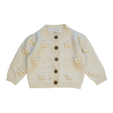 Flower Knit Beige Cardigan